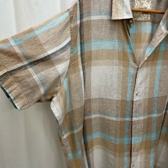 Tasso Elba Island 55% Linen Short Sleeve Top - Picture 5 of 7